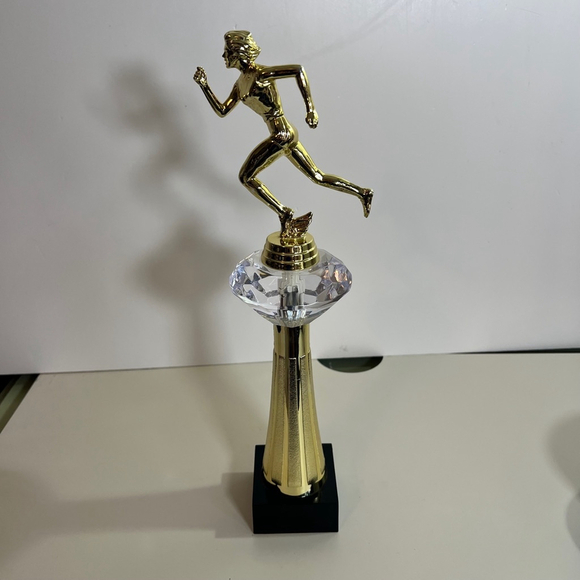 Crown Trophy Running Figurine Award 8" - Picture 1 of 10